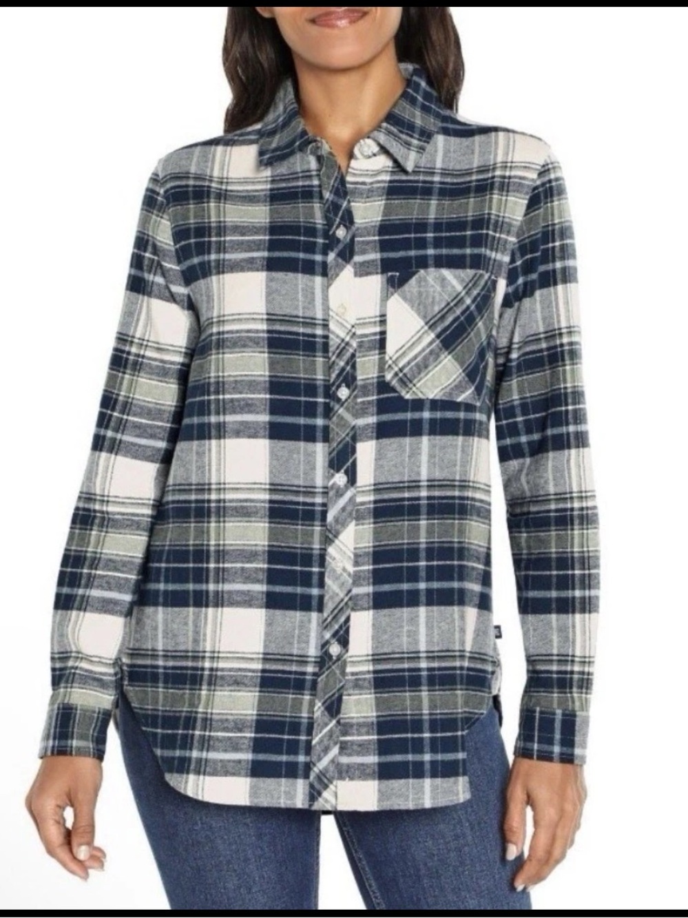 GAP Plaid Flannel Long Sleeve 100% Cotton Button Down Fall outfit Small NWT